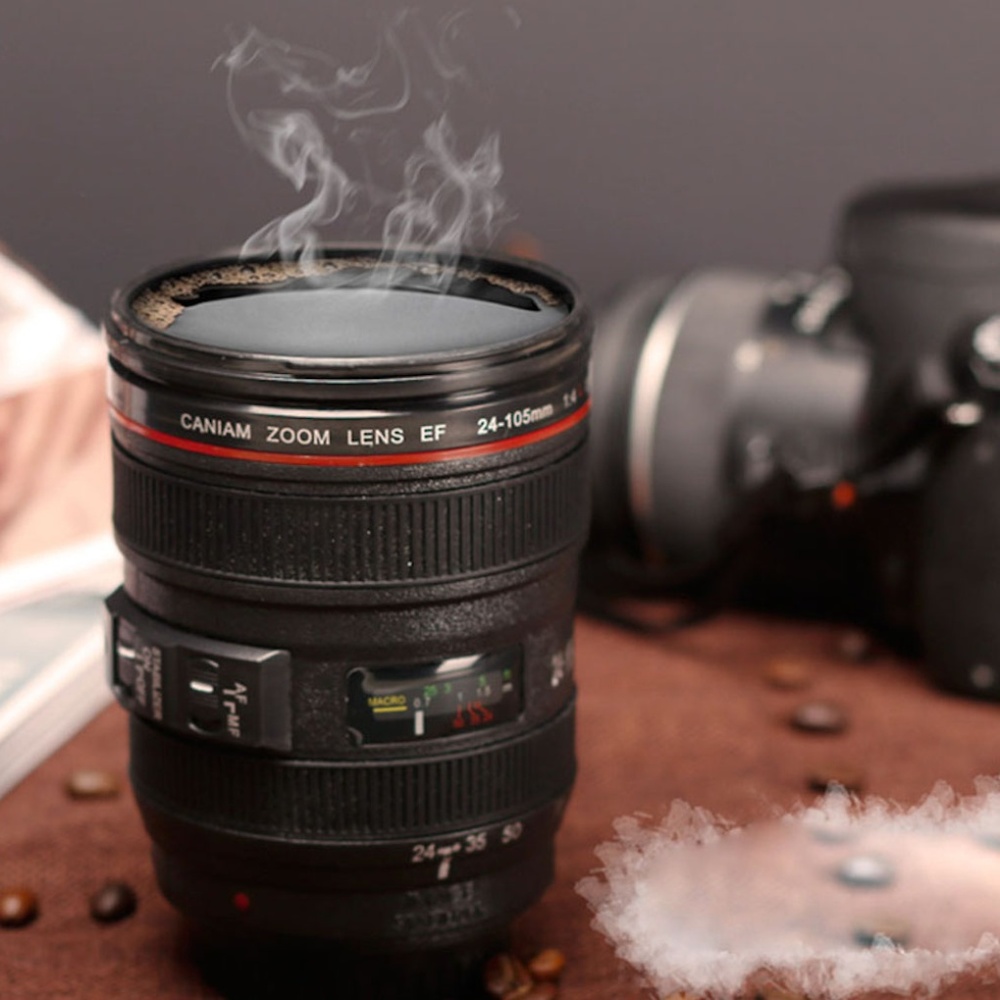 Camera Lens Stainless Steel Coffee Travel Mug